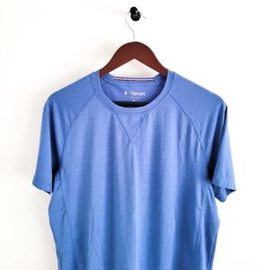 NEW Four Laps Level Tech Tee Wool Polyester Blend Running Shirt Blue Mens M
